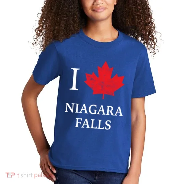 Niagara Falls Gift Red Maple Leaf Canada Great Gift Kids T-Shirt