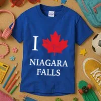 Niagara Falls Gift Red Maple Leaf Canada Great Gift Kids T-Shirt thumb 3