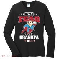 Never Fear Grandpa Is Here Women's Long Sleeve Shirt thumb 0