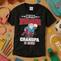 Never Fear Grandpa Is Here Kids T-Shirt thumb 3