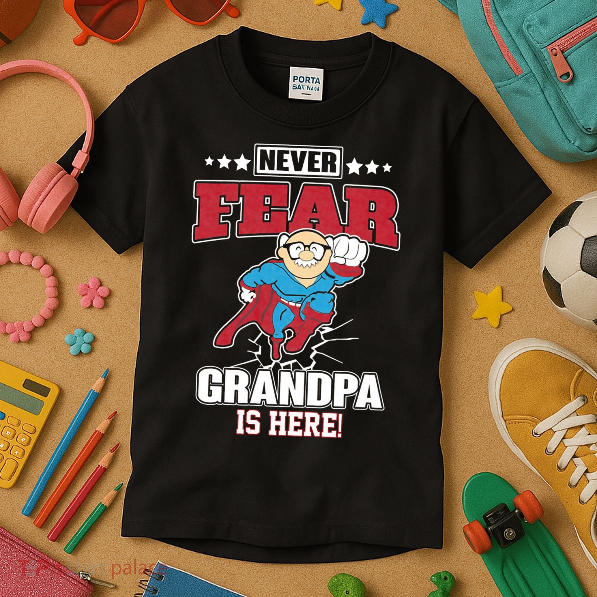 Never Fear Grandpa Is Here Kids T-Shirt