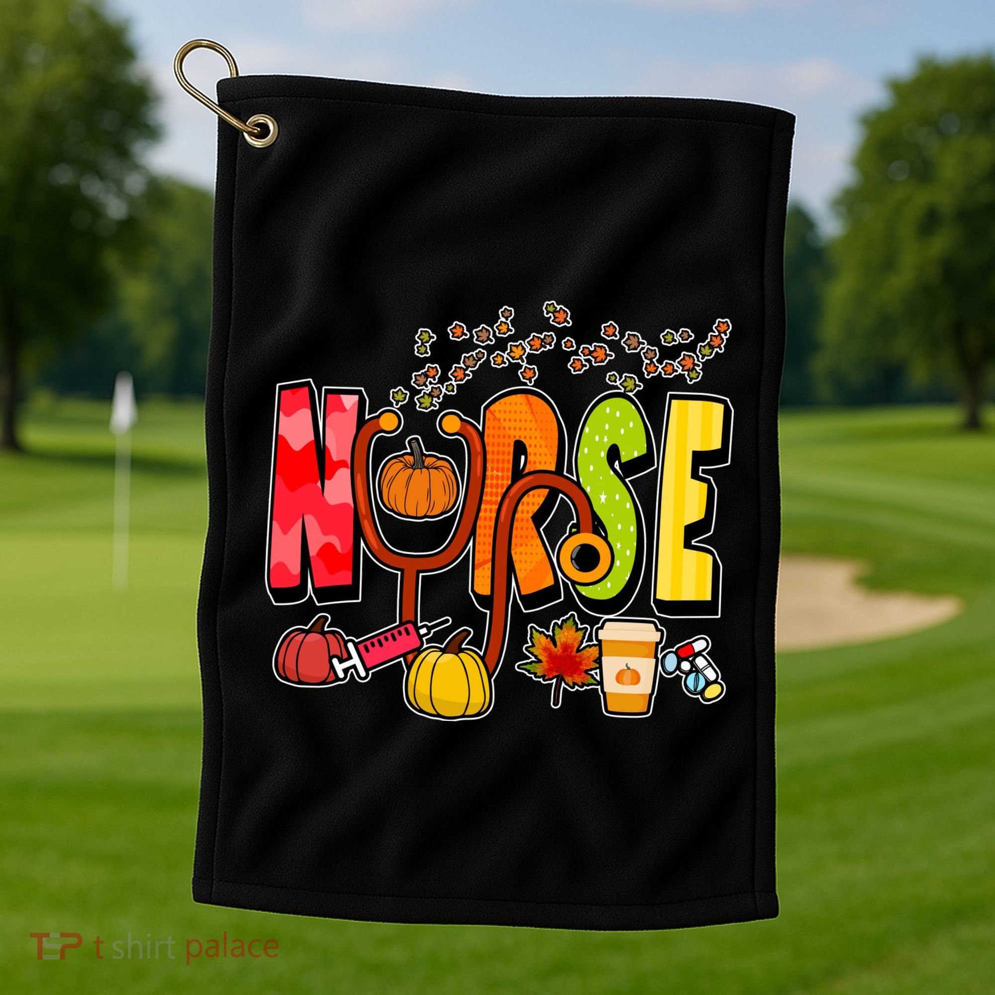 Nurse Fall Holiday Golf Towel