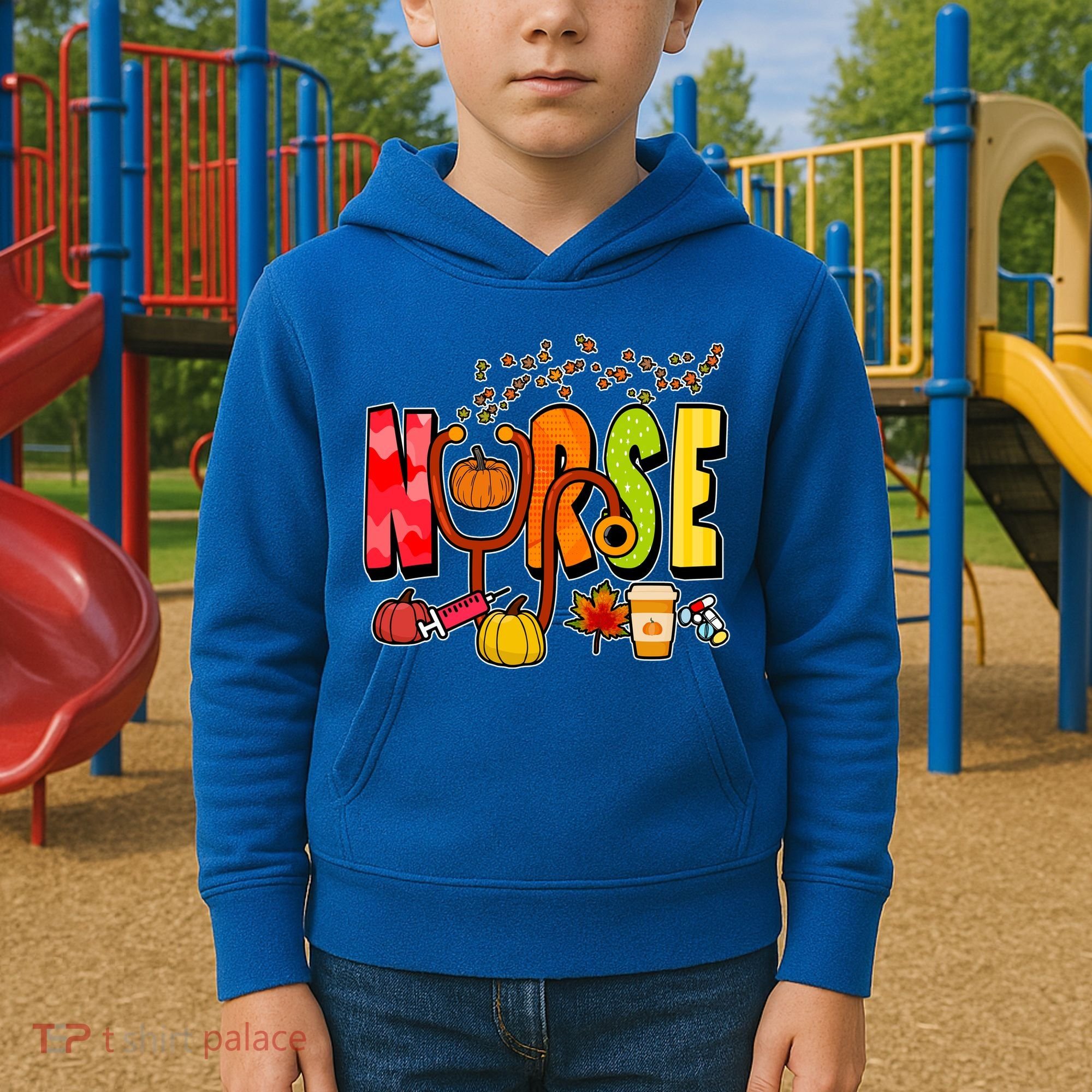 Nurse Fall Holiday Kids Hoodie