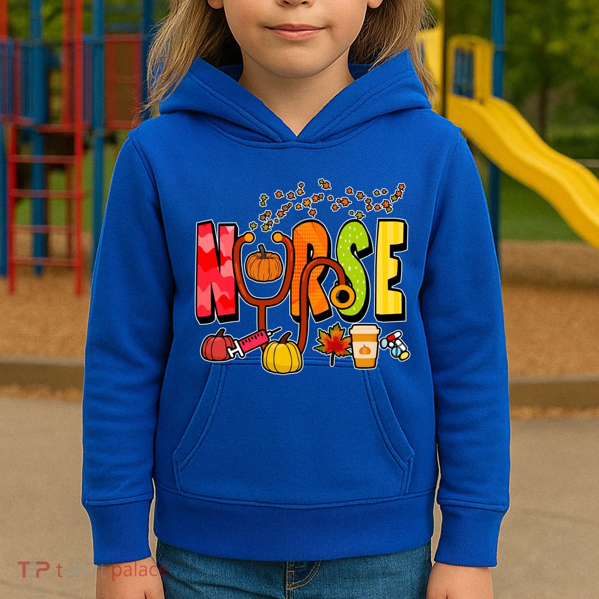 Nurse Fall Holiday Kids Hoodie