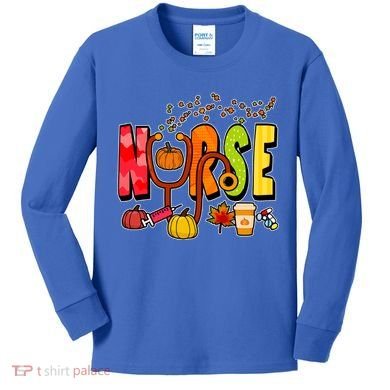 Nurse Fall Holiday Kids Long Sleeve Shirt