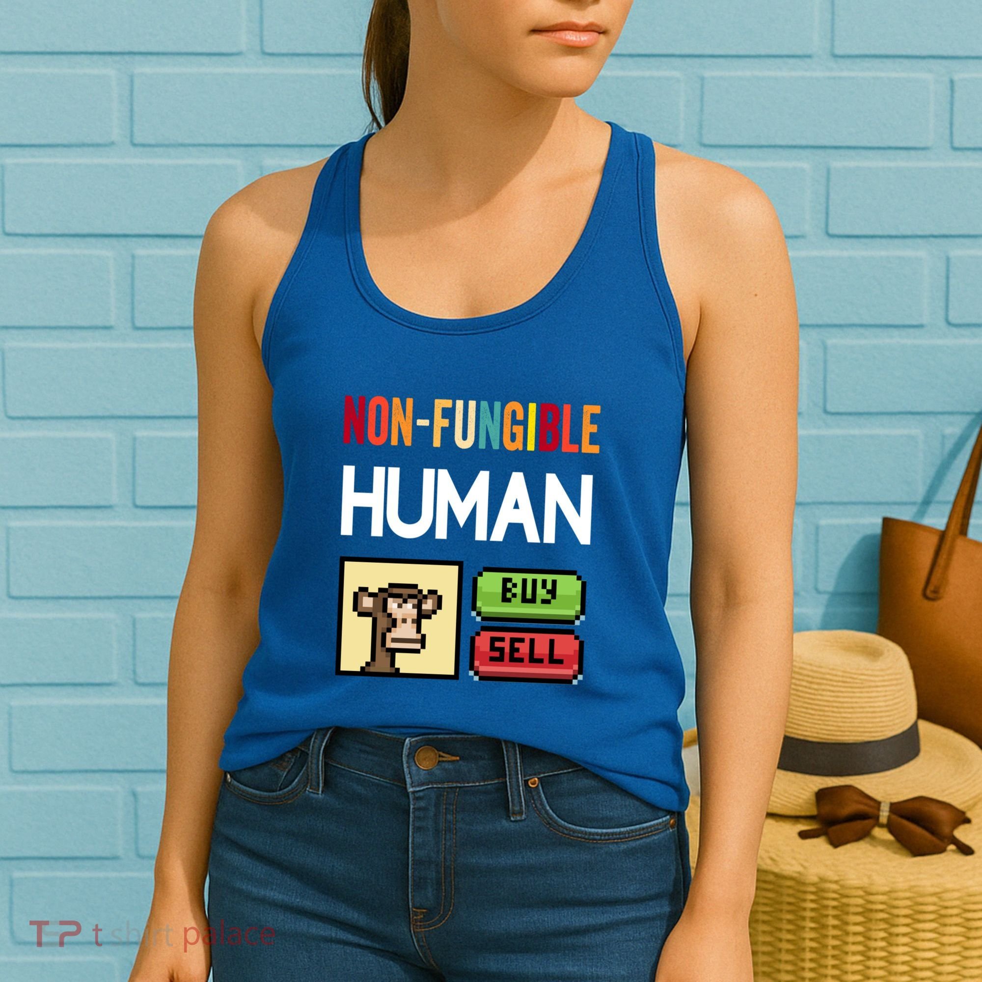 Non Fungible Hu Nft Crypto Token Digital Art Collectibles Funny Gift Women's Tank Top