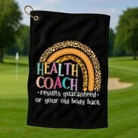 Nutritionis Funny Health Coach Rainbow Wellness Coach Golf Towel thumb 1