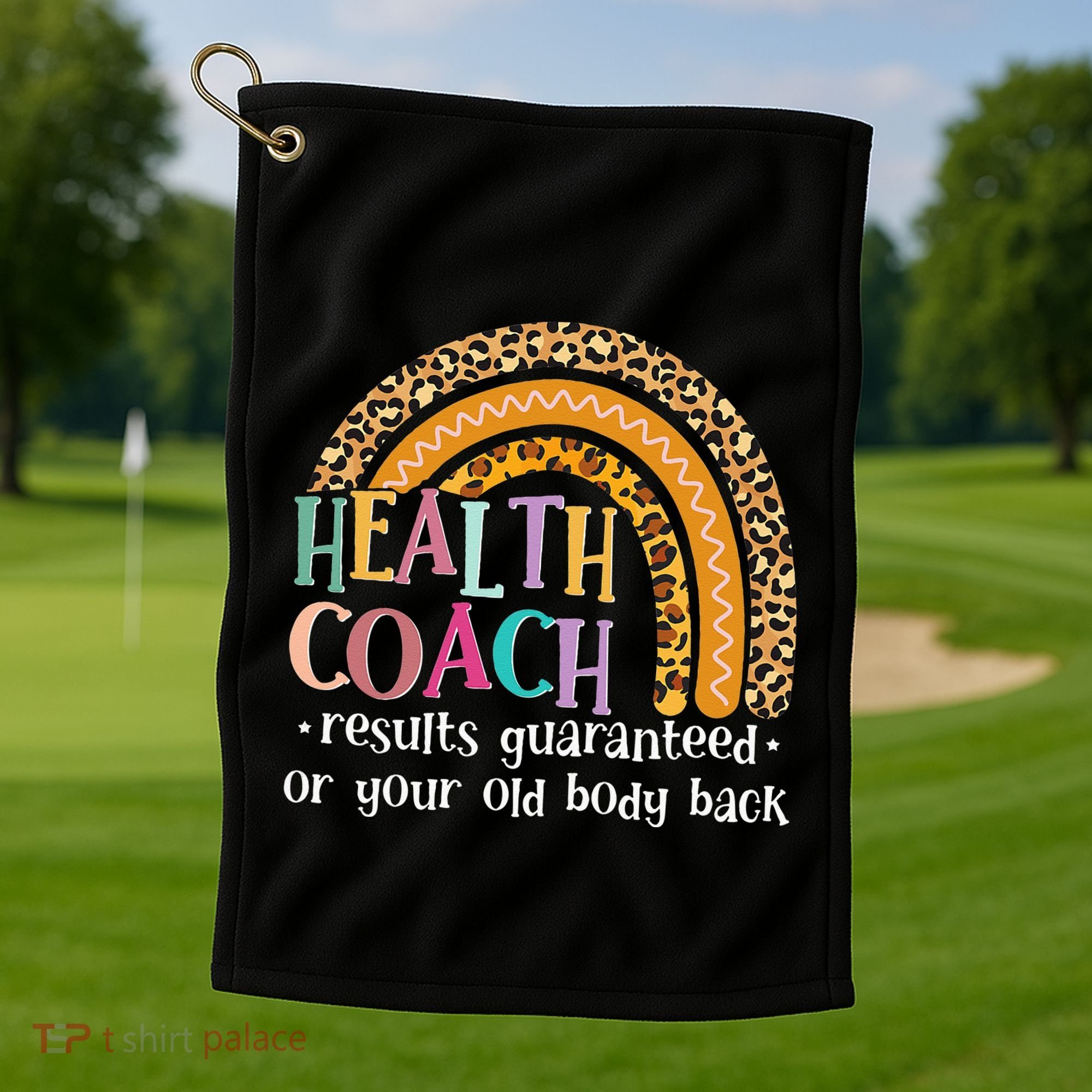 Nutritionis Funny Health Coach Rainbow Wellness Coach Golf Towel