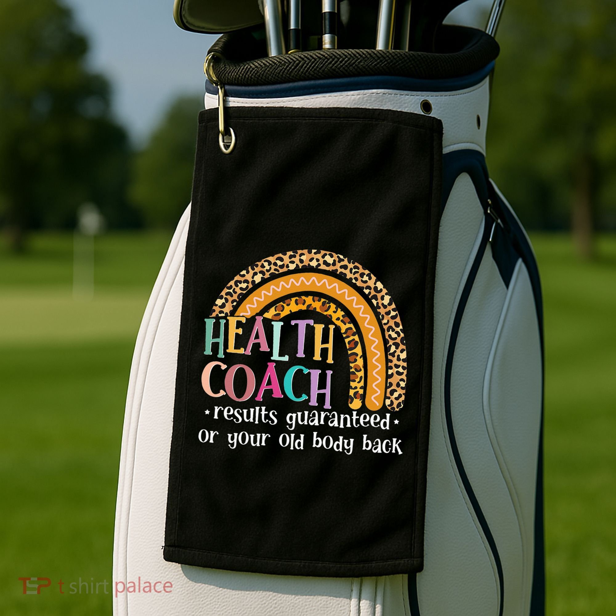 Nutritionis Funny Health Coach Rainbow Wellness Coach Golf Towel