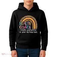 Nutritionis Funny Health Coach Rainbow Wellness Coach Kids Hoodie thumb 4