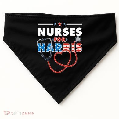 Nurses For Harris Vote Kamala Harris 2024 Election USA-Made Doggie Bandana