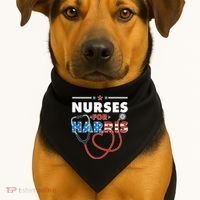 Nurses For Harris Vote Kamala Harris 2024 Election USA-Made Doggie Bandana thumb 1