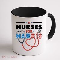 Nurses For Harris Vote Kamala Harris 2024 Election Coffee Mug thumb 1