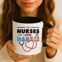 Nurses For Harris Vote Kamala Harris 2024 Election Coffee Mug thumb 3