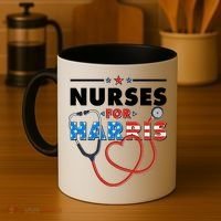 Nurses For Harris Vote Kamala Harris 2024 Election Coffee Mug thumb 4