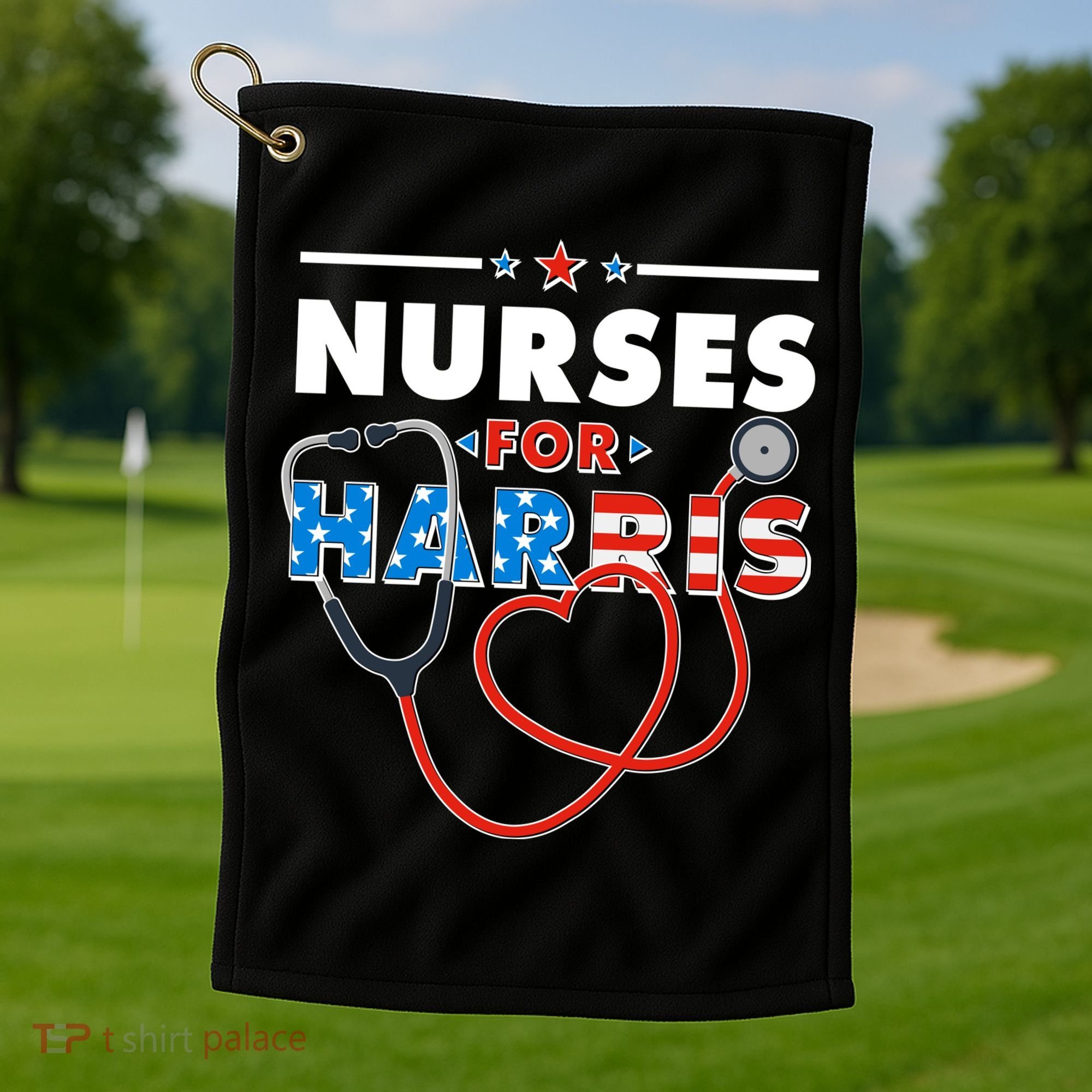 Nurses For Harris Vote Kamala Harris 2024 Election Golf Towel