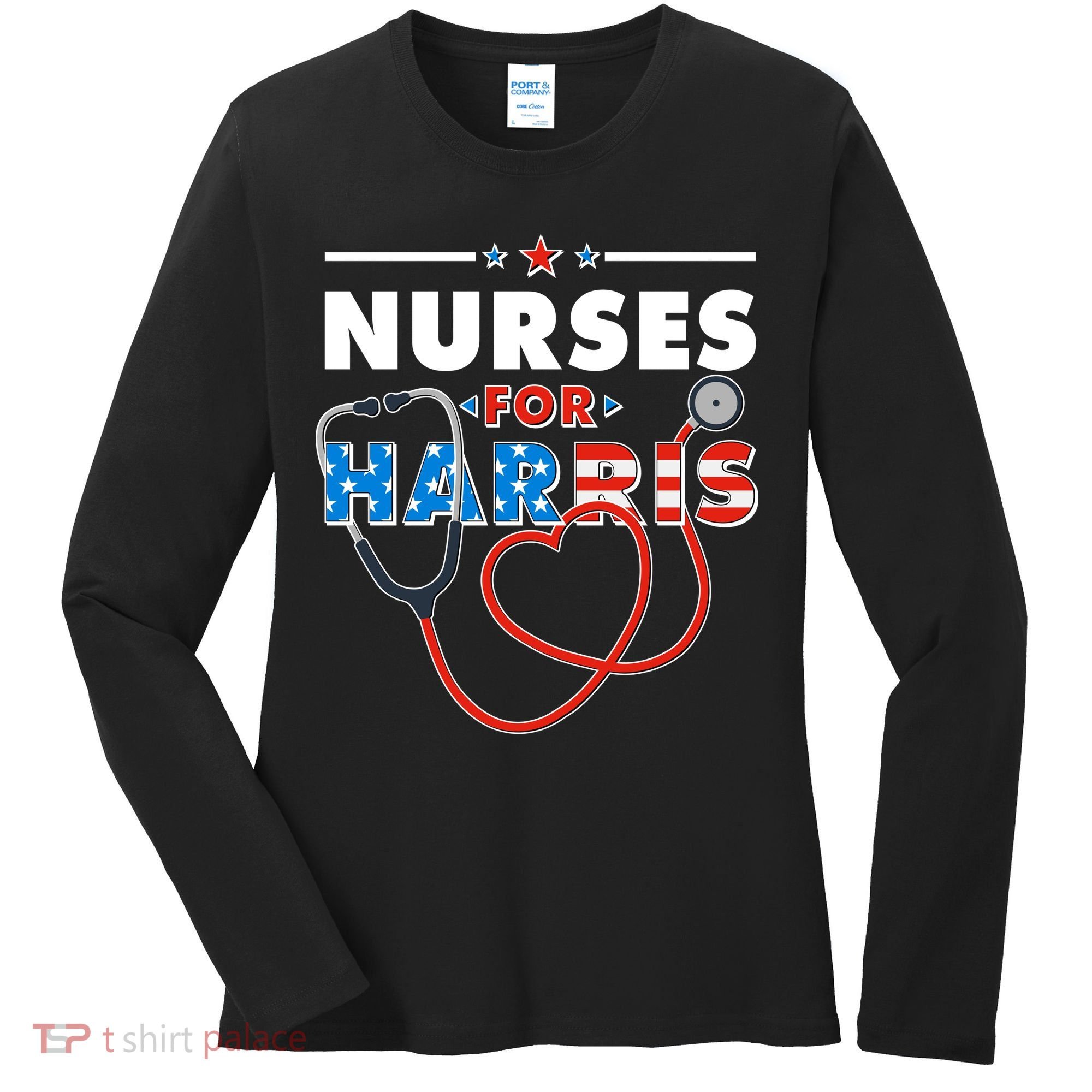 Nurses For Harris Vote Kamala Harris 2024 Election Women's Long Sleeve Shirt