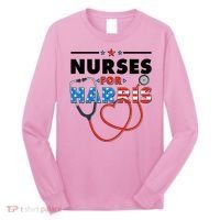 Nurses For Harris Vote Kamala Harris 2024 Election Long Sleeve Shirt thumb 0