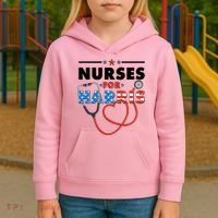 Nurses For Harris Vote Kamala Harris 2024 Election Kids Hoodie thumb 3
