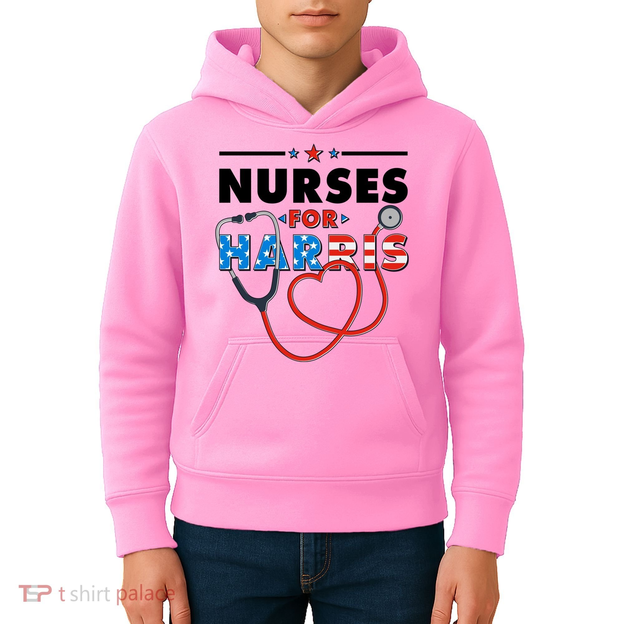Nurses For Harris Vote Kamala Harris 2024 Election Kids Hoodie