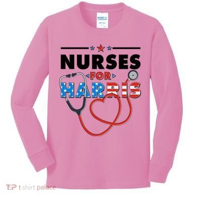 Nurses For Harris Vote Kamala Harris 2024 Election Kids Long Sleeve Shirt