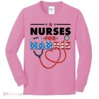 Nurses For Harris Vote Kamala Harris 2024 Election Kids Long Sleeve Shirt thumb 0