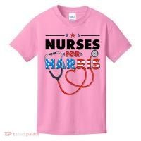 Nurses For Harris Vote Kamala Harris 2024 Election Kids T-Shirt thumb 0