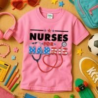 Nurses For Harris Vote Kamala Harris 2024 Election Kids T-Shirt thumb 3