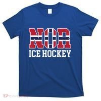 Norway Flag Hockey Player Norwegian Nor Ice Hockey Gift T-Shirt thumb 0