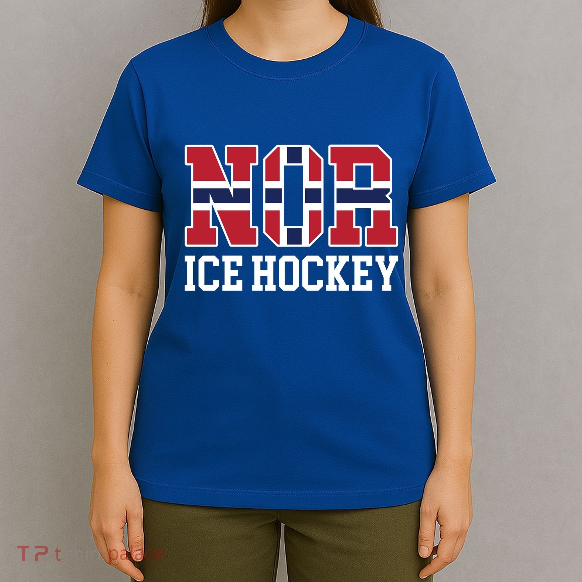 Norway Flag Hockey Player Norwegian Nor Ice Hockey Gift T-Shirt