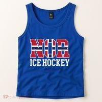 Norway Flag Hockey Player Norwegian Nor Ice Hockey Gift Tank Top thumb 2