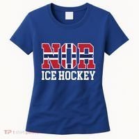 Norway Flag Hockey Player Norwegian Nor Ice Hockey Gift Women's T-Shirt thumb 0