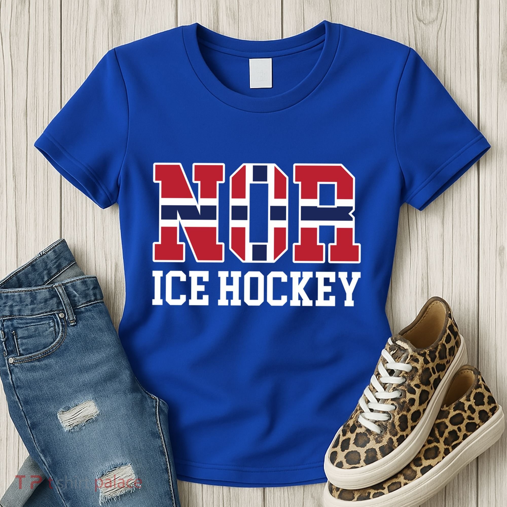 Norway Flag Hockey Player Norwegian Nor Ice Hockey Gift Women's T-Shirt