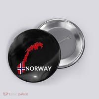 Norway Flag Hiking Holiday Norway Norwegian Flag Button thumb 0