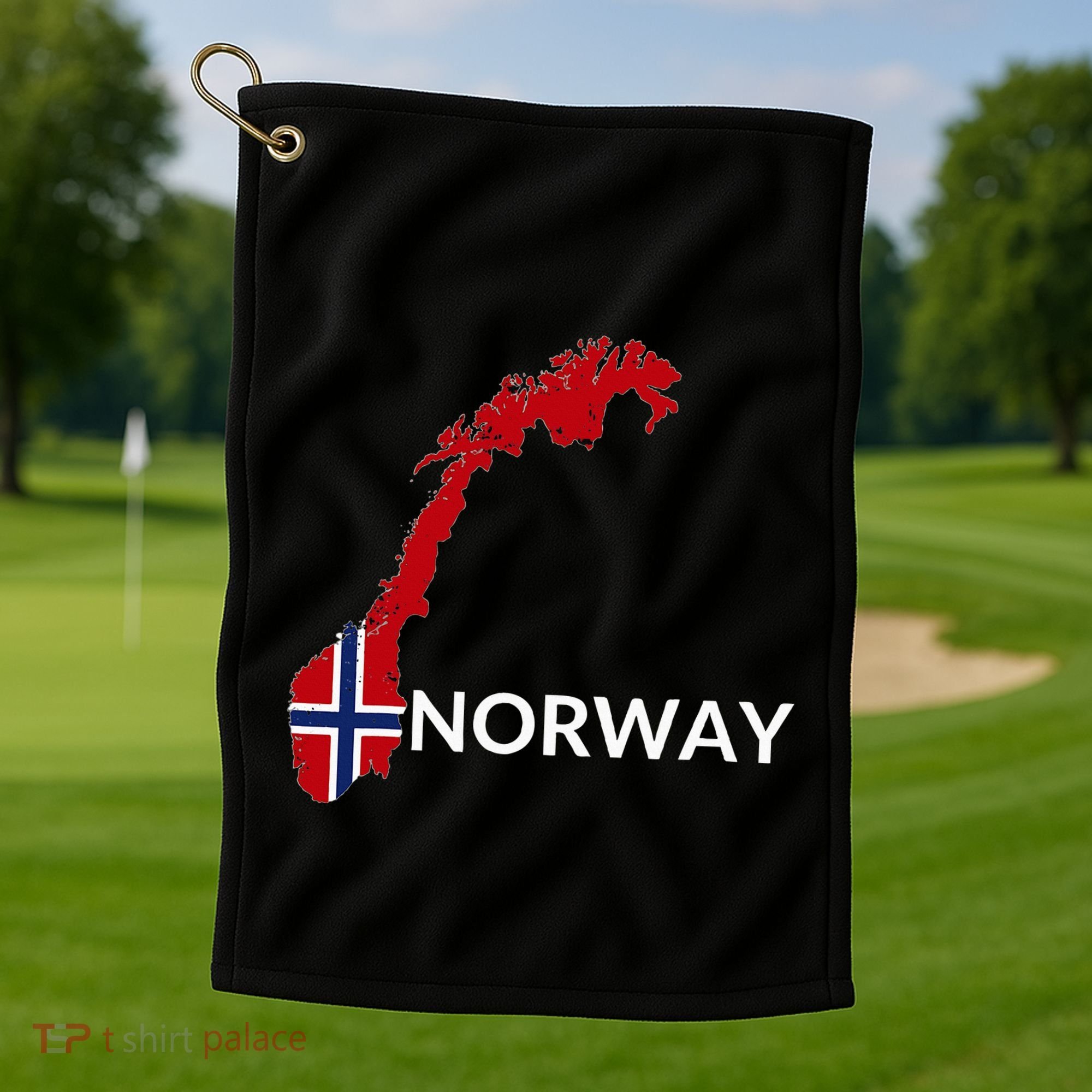 Norway Flag Hiking Holiday Norway Norwegian Flag Golf Towel