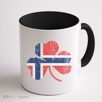 Norwegian Flag Irish Shamrock Norge St Patricks Day Norway Great Gift Coffee Mug thumb 1