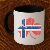 Norwegian Flag Irish Shamrock Norge St Patricks Day Norway Great Gift Coffee Mug thumb 2