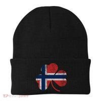 Norwegian Flag Irish Shamrock Norge St Patricks Day Norway Great Gift Beanie thumb 0
