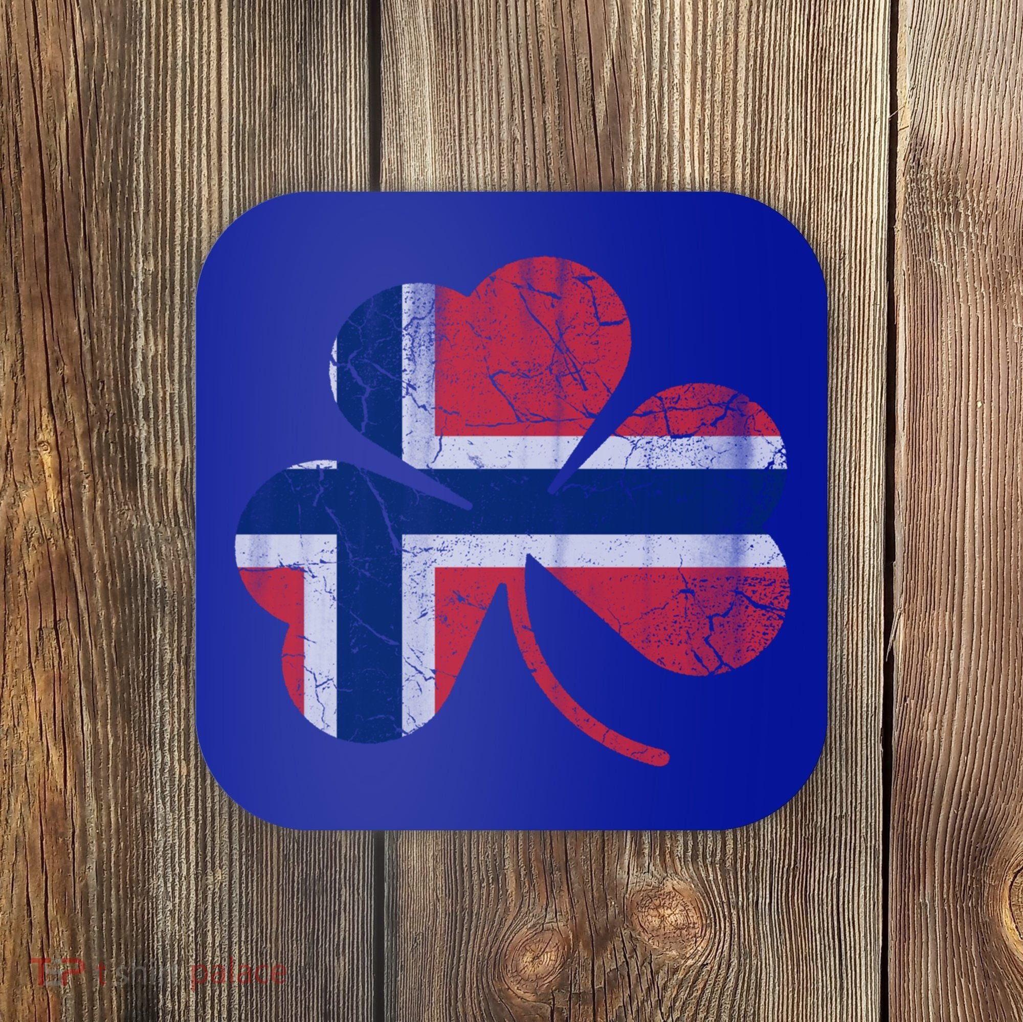 Norwegian Flag Irish Shamrock Norge St Patricks Day Norway Great Gift Coaster