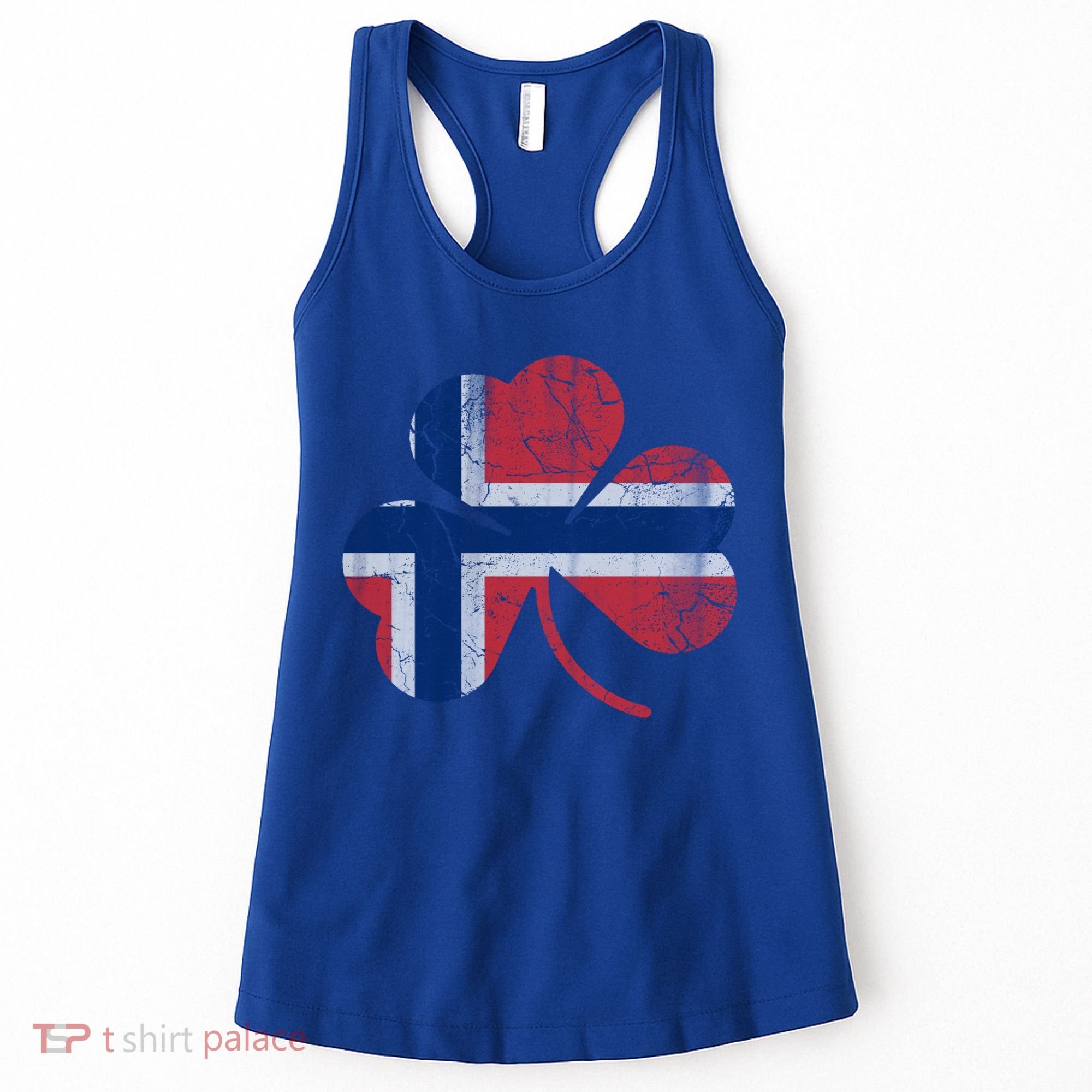 Norwegian Flag Irish Shamrock Norge St Patricks Day Norway Great Gift Women's Tank Top