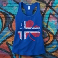 Norwegian Flag Irish Shamrock Norge St Patricks Day Norway Great Gift Women's Tank Top thumb 3