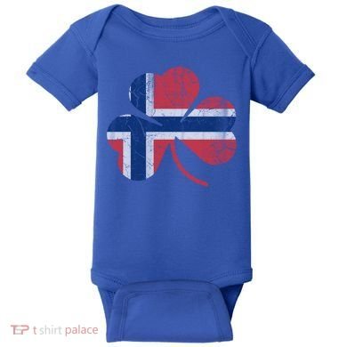 Norwegian Flag Irish Shamrock Norge St Patricks Day Norway Great Gift Baby Bodysuit