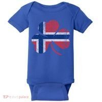 Norwegian Flag Irish Shamrock Norge St Patricks Day Norway Great Gift Baby Bodysuit thumb 0