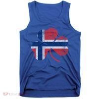 Norwegian Flag Irish Shamrock Norge St Patricks Day Norway Great Gift Tank Top thumb 0