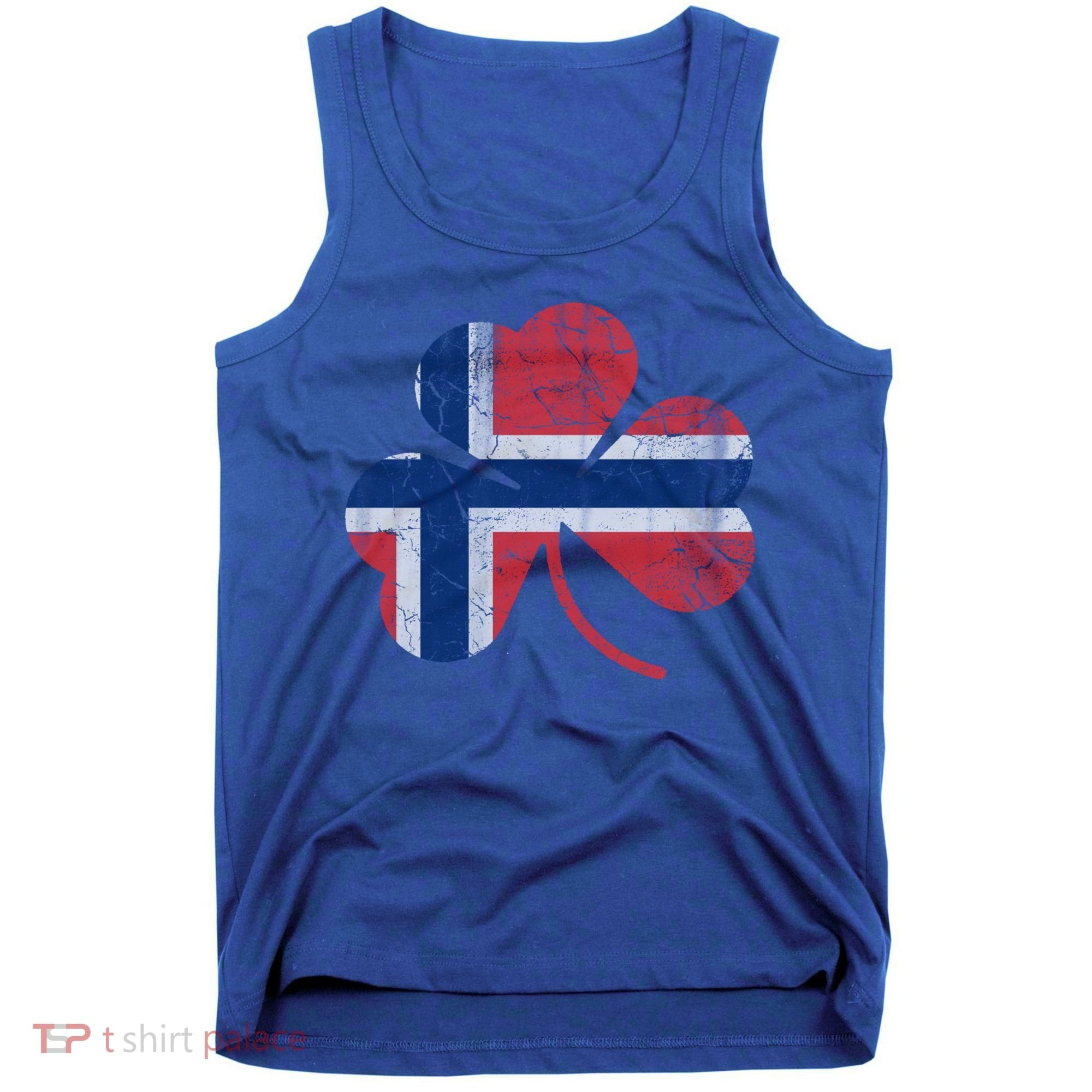 Norwegian Flag Irish Shamrock Norge St Patricks Day Norway Great Gift Tank Top