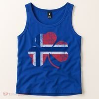 Norwegian Flag Irish Shamrock Norge St Patricks Day Norway Great Gift Tank Top thumb 2