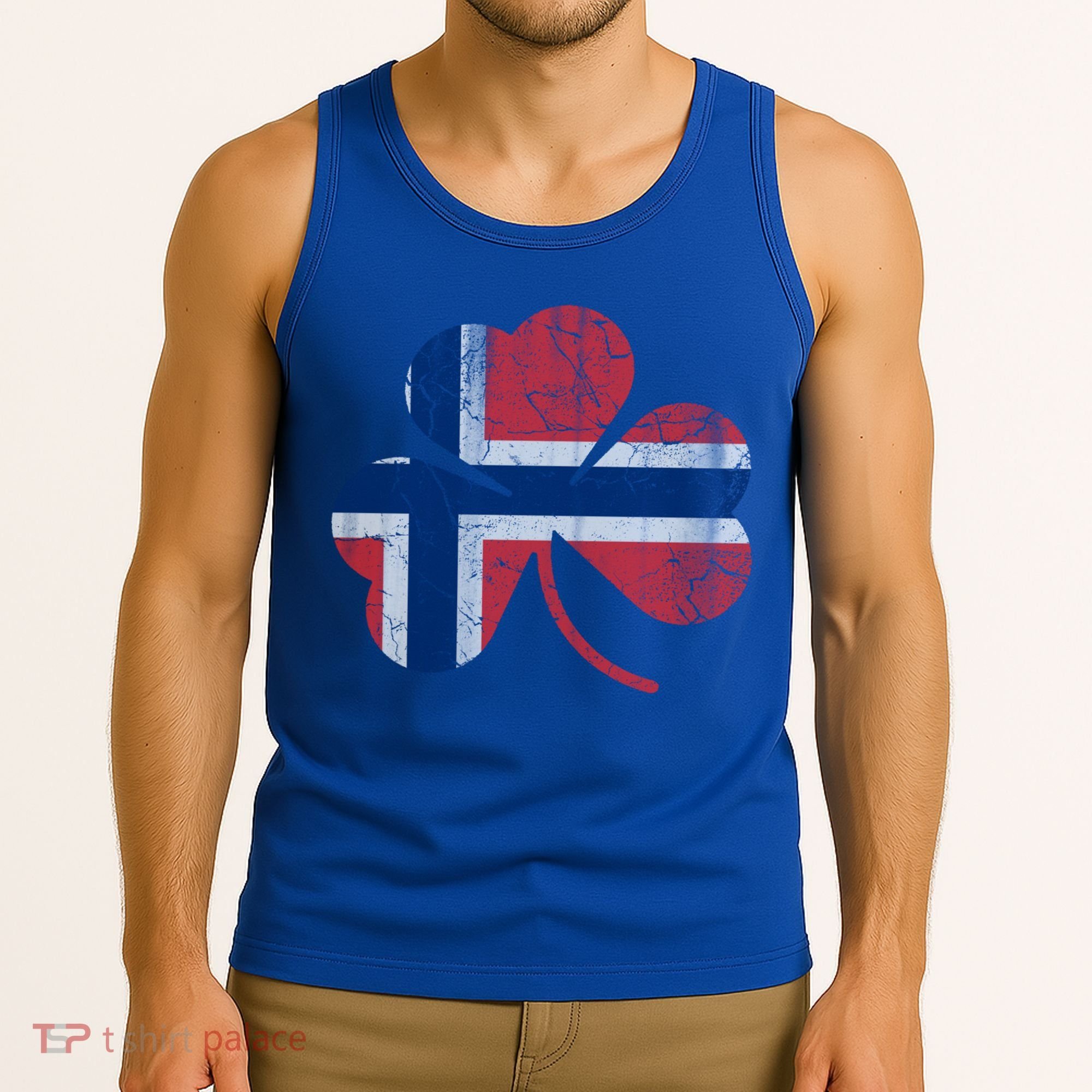 Norwegian Flag Irish Shamrock Norge St Patricks Day Norway Great Gift Tank Top