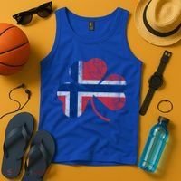 Norwegian Flag Irish Shamrock Norge St Patricks Day Norway Great Gift Tank Top thumb 4