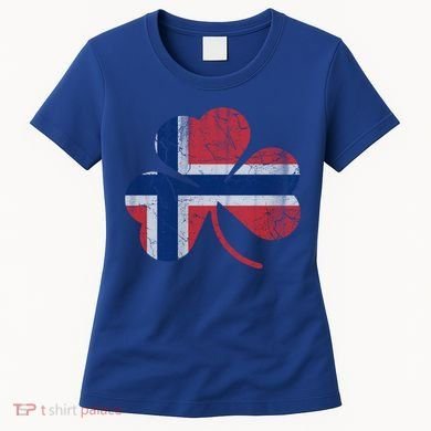 Norwegian Flag Irish Shamrock Norge St Patricks Day Norway Great Gift Women's T-Shirt