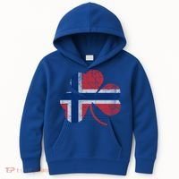 Norwegian Flag Irish Shamrock Norge St Patricks Day Norway Great Gift Kids Hoodie thumb 0